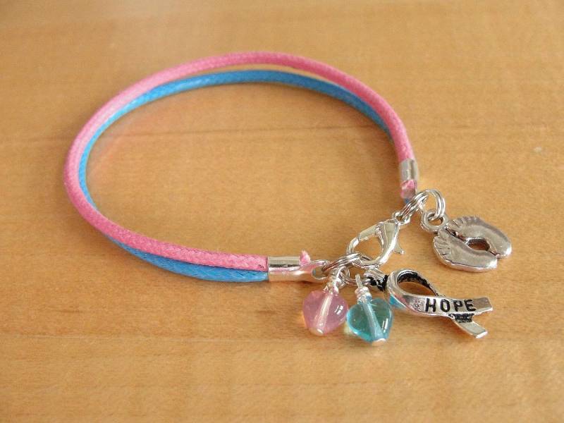 Rosa Und Blau Bewusstsein Armband | Baumwolle - Sids, Geburtsfehler, Cdh, Fas, Säuglingsverlust, Gaumenspalte von ChronicallyCaring