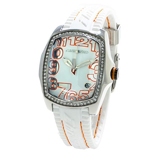 Chronotech Damen Analog Quarz Uhr mit Gummi Armband CT7016LS-09 von Chronotech