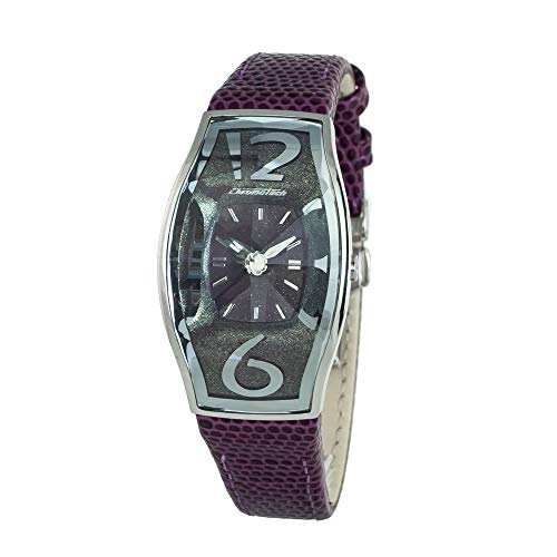 Chronotech Damen Analog Quarz Uhr mit Leder Armband CT.7932AL/89 von Chronotech