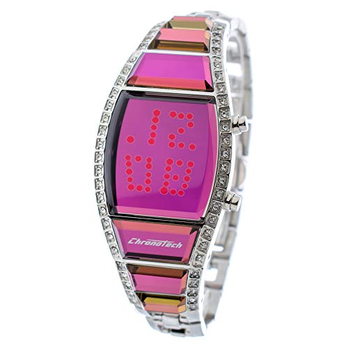 Chronotech Damen Digital Uhr mit Edelstahl Armband CT7122LS-05M von Chronotech