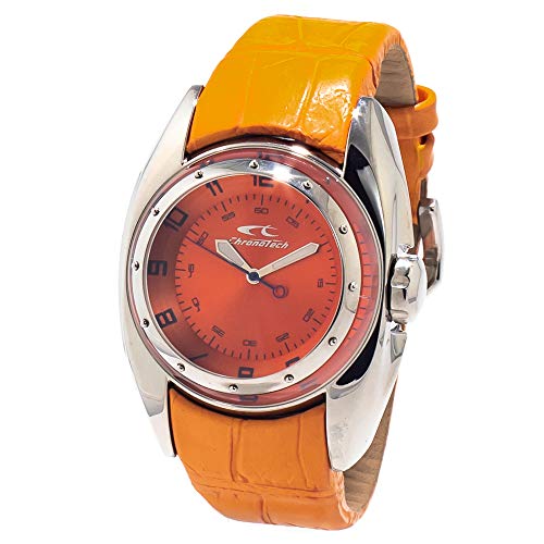 Chronotech Herren Analog Quarz Uhr mit Leder Armband CT7704M-06 von Chronotech