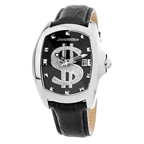 Chronotech Herren Analog Quarz Uhr mit Leder Armband CT7896M-103 von Chronotech