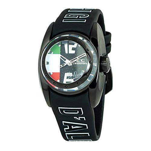 Chronotech Unisex Erwachsene Analog Quarz Uhr mit Gummi Armband CT7704B-35 von Chronotech
