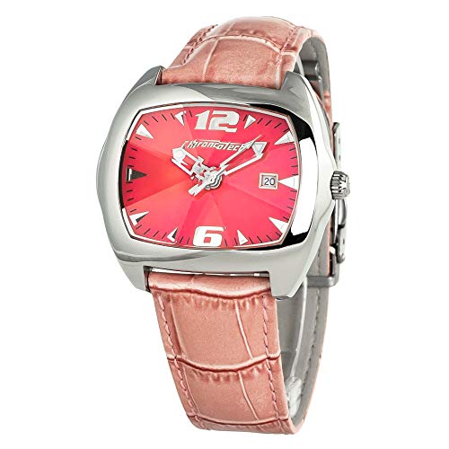 Chronotech Unisex Erwachsene Analog Quarz Uhr mit Leder Armband CT2188L-07 von Chronotech