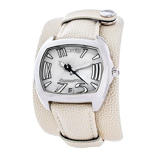 Chronotech Unisex Erwachsene Analog Quarz Uhr mit Leder Armband CT2188L-20 von Chronotech