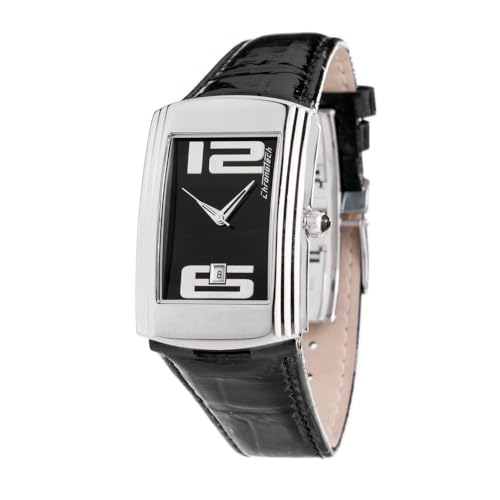 Chronotech Unisex Erwachsene Analog Quarz Uhr mit Leder Armband CT7017B-04 von Chronotech