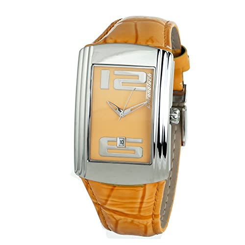 Chronotech Unisex Erwachsene Analog Quarz Uhr mit Leder Armband CT7017M-07 von Chronotech