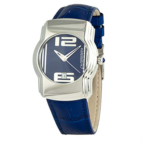Chronotech Unisex Erwachsene Analog Quarz Uhr mit Leder Armband CT7279M-09 von Chronotech