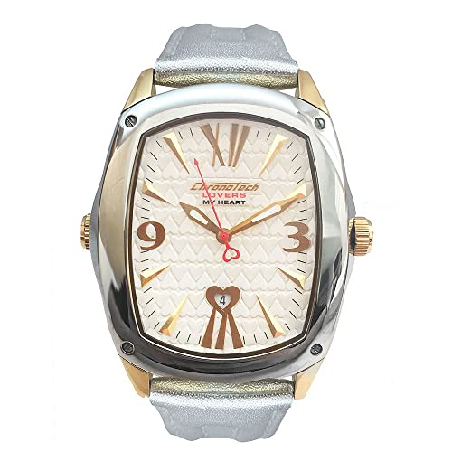Chronotech Unisex Erwachsene Analog Quarz Uhr mit Leder Armband CT7696M-11 von Chronotech
