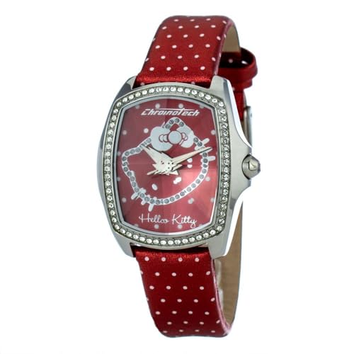 Hello Kitty Damen Analog Quarz Uhr mit Leder Armband CT.7896LS/41 von Chronotech
