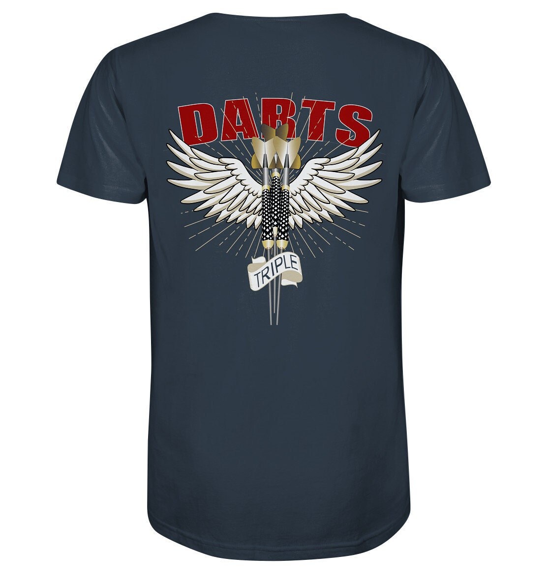 Dart Motiv | Tshirt-Rücken, Darts Triple Mit Flügel Und Banner Ist Ein Grafik Für Dartspieler Eigenem Style - Organic Shirt Dart Motiv | Tshirt-Rücken, Darts Triple Mit Flügel Und Banner Ist Ein Grafik Für Dartspieler Eigenem Style - Organic Shirt von ChruzDesign