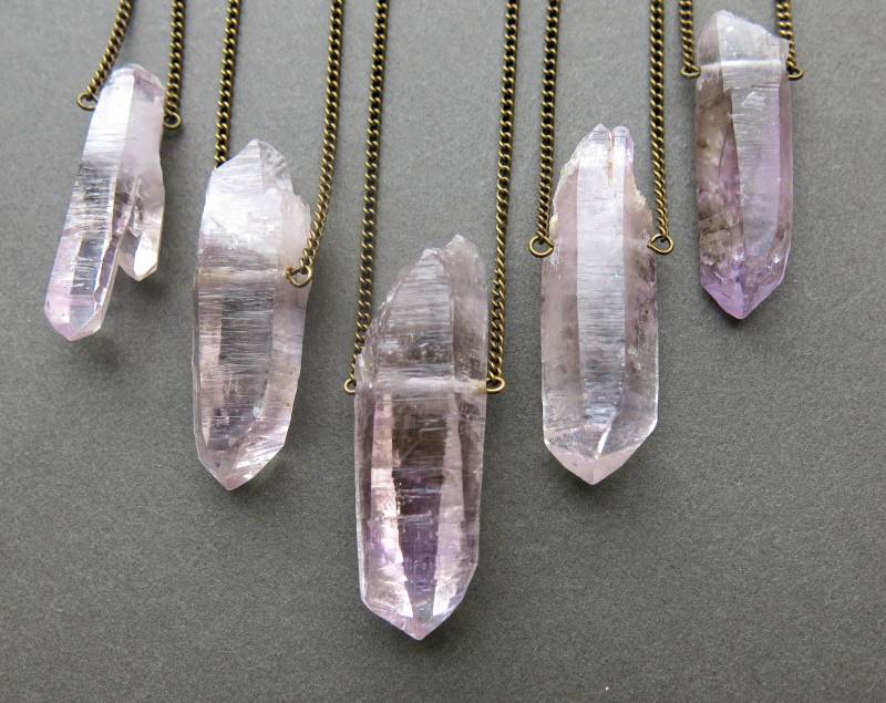 Veracruz Amethyst Halskette - Rohe Lila Rohedelstein Schmuck Boho Februar Geburtsstein von Chrysalism