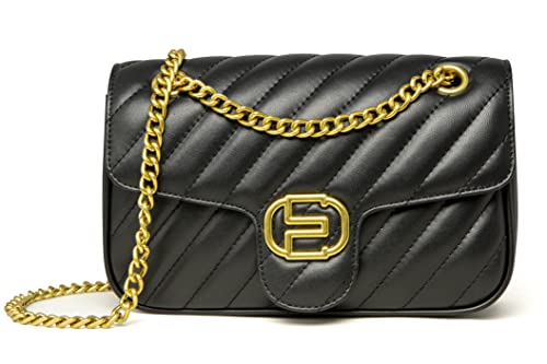 Chrysansmile Gesteppte Umhängetasche für Damen, echtes Leder, leichte Geldbörsen, Handtaschen, Schwarz1 Chrysansmile Gesteppte Umhängetasche für Damen, echtes Leder, leichte Geldbörsen, Handtaschen, Schwarz1 von Chrysansmile