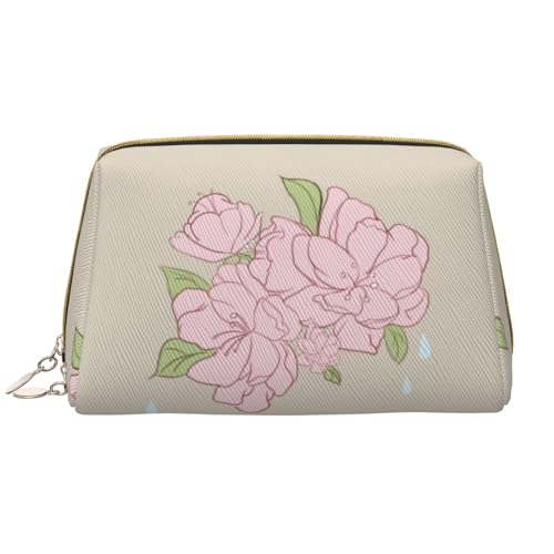 Chrysm Blooming Kosmetiktasche, sechseckig, weiß, Kulturbeutel und Kosmetiktasche, Reißverschluss-Tasche, Kosmetik-Organizer, niedliche Make-up-Pinsel-Aufbewahrungstasche (groß), Geteilte von Chrysm