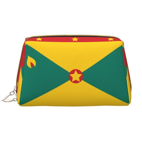 Chrysm Reise-Make-up-Tasche, Kultur- und Kosmetiktasche, Reißverschluss-Tasche, Kosmetik-Organizer, niedliche Make-up-Pinsel-Aufbewahrungstasche (groß), Flagge von Grenada, Einheitsgröße von Chrysm