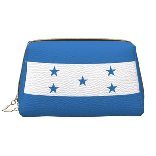 Chrysm Reise-Make-up-Tasche, Kultur- und Kosmetiktasche, Reißverschluss-Tasche, Kosmetik-Organizer, niedliche Make-up-Pinsel-Aufbewahrungstasche (groß), Flagge von Honduras, Einheitsgröße von Chrysm