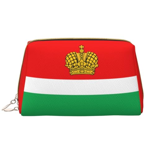 Chrysm Reise-Make-up-Tasche, Kultur- und Kosmetiktasche, Reißverschluss-Tasche, Kosmetik-Organizer, niedliche Make-up-Pinsel-Aufbewahrungstasche (groß), Flagge von Kaluga, Einheitsgröße von Chrysm