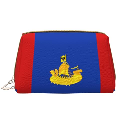 Chrysm Reise-Make-up-Tasche, Kultur- und Kosmetiktasche, Reißverschluss-Tasche, Kosmetik-Organizer, niedliche Make-up-Pinsel-Aufbewahrungstasche (groß), Flagge von Kostroma, Einheitsgröße von Chrysm