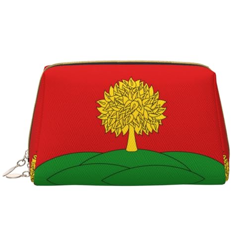 Chrysm Reise-Make-up-Tasche, Kultur- und Kosmetiktasche, Reißverschluss-Tasche, Kosmetik-Organizer, niedliche Make-up-Pinsel-Aufbewahrungstasche (groß), Flagge von Lipezk, Einheitsgröße von Chrysm