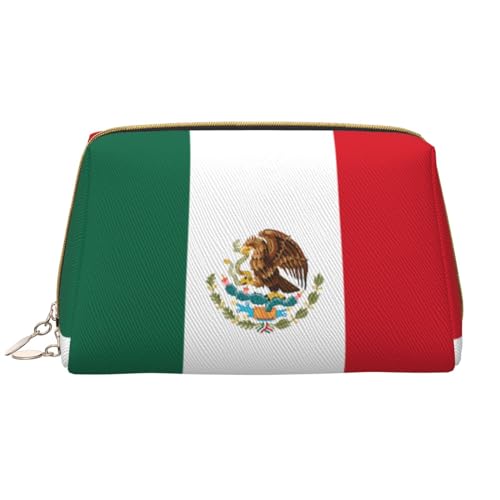 Chrysm Reise-Make-up-Tasche, Kultur- und Kosmetiktasche, Reißverschluss-Tasche, Kosmetik-Organizer, niedliche Make-up-Pinsel-Aufbewahrungstasche (groß), Flagge von Mexiko, Einheitsgröße von Chrysm