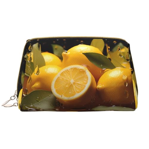 Chrysm Reise-Make-up-Tasche, Kultur- und Kosmetiktasche, Reißverschluss-Tasche, Kosmetik-Organizer, niedliche Make-up-Pinsel-Aufbewahrungstasche (groß), Fresh Lemon, Einheitsgröße von Chrysm