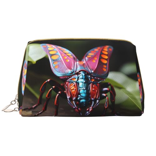 Chrysm Reise-Make-up-Tasche, Kultur- und Kosmetiktasche, Reißverschluss-Tasche, Kosmetik-Organizer, niedliche Make-up-Pinsel-Aufbewahrungstasche (groß), Seltsame Insekten, Einheitsgröße von Chrysm