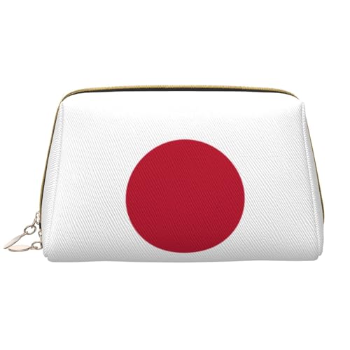 Chrysm Reise-Make-up-Tasche mit Luxemburg-Flagge, Kultur- und Kosmetiktasche, Reißverschluss-Tasche, Kosmetik-Organizer, niedliche Make-up-Pinsel-Aufbewahrungstasche (groß), Japanische Flagge, von Chrysm