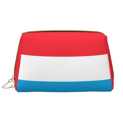 Chrysm Reise-Make-up-Tasche mit Luxemburg-Flagge, Kultur- und Kosmetiktasche, Reißverschluss-Tasche, Kosmetik-Organizer, niedliche Make-up-Pinsel-Aufbewahrungstasche (groß), Luxemburger Flagge, von Chrysm