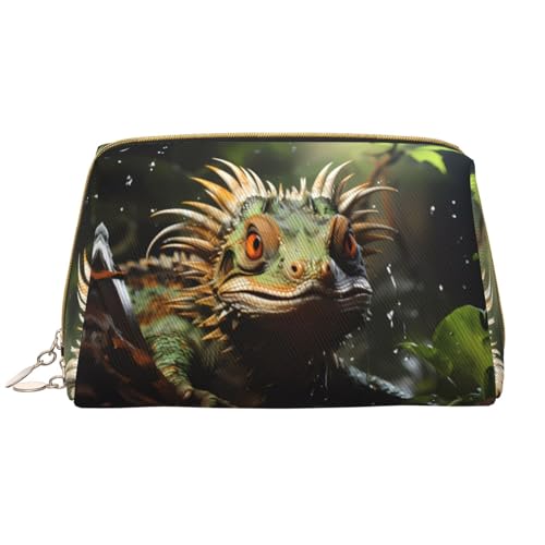 Chrysm Reise-Make-up-Tasche mit Sonnenblume bei Sonnenuntergang, Kultur- und Kosmetiktasche, Reißverschluss-Tasche, Kosmetik-Organizer, niedliche Make-up-Pinsel-Aufbewahrungstasche (groß), Stachelige von Chrysm