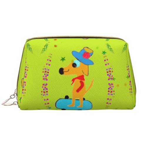 Kosmetiktasche mit Cartoon-Hund, für Sport, Reisen, Kulturbeutel und Kosmetiktasche, Kosmetiktasche, Kosmetik-Organizer, niedliche Make-up-Pinsel-Aufbewahrungstasche (groß), Cartoon-Hund, der Sport von Chrysm