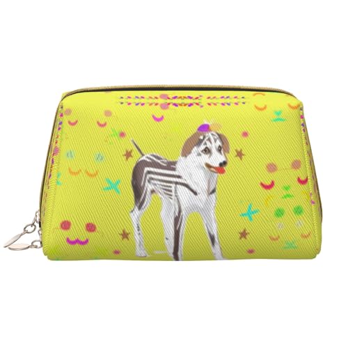 Kosmetiktasche mit Cartoon-Hund, für Sport, Reisen, Kulturbeutel und Kosmetiktasche, Kosmetiktasche, Kosmetik-Organizer, niedliche Make-up-Pinsel-Aufbewahrungstasche (groß), Cartoon-Hund in Grau und von Chrysm