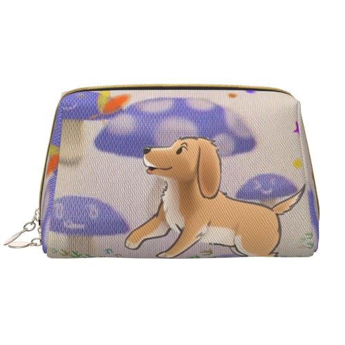 Kosmetiktasche mit Cartoon-Hund, für Sport, Reisen, Kulturbeutel und Kosmetiktasche, Kosmetiktasche, Kosmetik-Organizer, niedliche Make-up-Pinsel-Aufbewahrungstasche (groß), Cartoon-Pilz mit Hund, von Chrysm