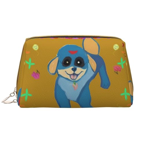 Kosmetiktasche mit Cartoon-Hund, für Sport, Reisen, Kulturbeutel und Kosmetiktasche, Kosmetiktasche, Kosmetik-Organizer, niedliche Make-up-Pinsel-Aufbewahrungstasche (groß), Fröhlicher Cartoon-Hund, von Chrysm