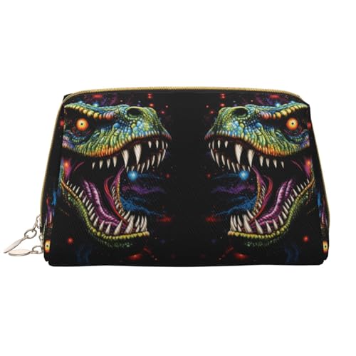 Kultur- und Kosmetiktasche, Kosmetiktasche, Kosmetiktasche, Kosmetiktasche, Organizer, niedliche Make-up-Pinsel-Aufbewahrungstasche (groß), Bunte Dinosaurier, Einheitsgröße von Chrysm