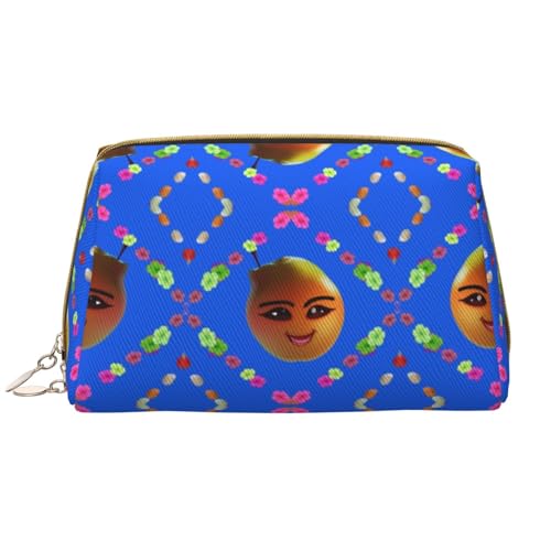 Reise-Make-up-Tasche aus Bambus mit Cartoon-Motiv und Schildkrötenrücken, Kulturbeutel und Kosmetiktasche, Reißverschluss-Tasche, Kosmetik-Organizer, niedliche Make-up-Pinsel-Aufbewahrungstasche von Chrysm