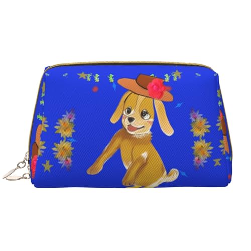 Reise-Make-up-Tasche aus Bambus mit Cartoon-Motiv und Schildkrötenrücken, Kulturbeutel und Kosmetiktasche, Reißverschluss-Tasche, Kosmetik-Organizer, niedliche Make-up-Pinsel-Aufbewahrungstasche von Chrysm