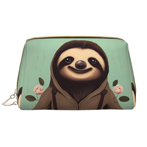 Reise-Make-up-Tasche mit Cartoon-Faultier-Design, Kultur- und Kosmetiktasche, Reißverschluss-Tasche, Kosmetik-Organizer, niedliche Make-up-Pinsel-Aufbewahrungstasche (groß), Cartoon Faultier, von Chrysm