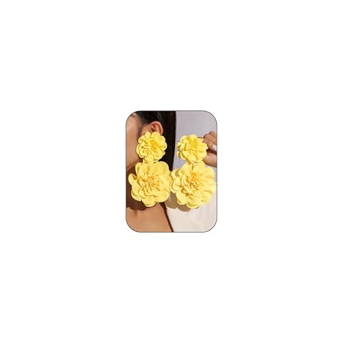 Böhmische große Blumen-Ohrringe für Frauen, leichter Stoff, florale Tropfen-Ohrringe, Statement-handgefertigter Chiffon, übertriebener Schmuck für Party, Hochzeit oder Sommer-Outfits, Large, Legierter Böhmische große Blumen-Ohrringe für Frauen, leichter Stoff, florale Tropfen-Ohrringe, Statement-handgefertigter Chiffon, übertriebener Schmuck für Party, Hochzeit oder Sommer-Outfits, Large, Legierter von Chstarhy