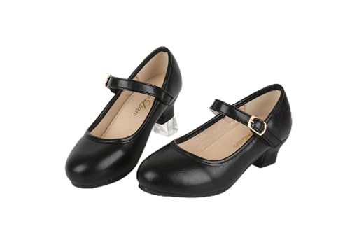 ChuLian Mary Jane Ballerinas für Mädchen, kleine große Kinder, Blumenmädchen, niedrige Absätze, Schule, Hochzeit, Party, Schwarz, 11 Little Kid ChuLian Mary Jane Ballerinas für Mädchen, kleine große Kinder, Blumenmädchen, niedrige Absätze, Schule, Hochzeit, Party, Schwarz, 11 Little Kid von ChuLian