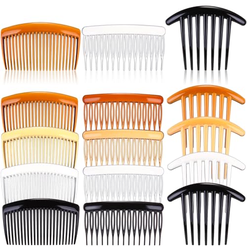 12 Stück Kunststoff Haarkamm zum Stecken Französische Twist Haare Steckkämme Seitliche Haarspange Kämme Einsteckkamm mit Zähne für Frauen Damen French Comb(7 Zähne, 15 Zähne, 23 Zähne) von Chuangdi