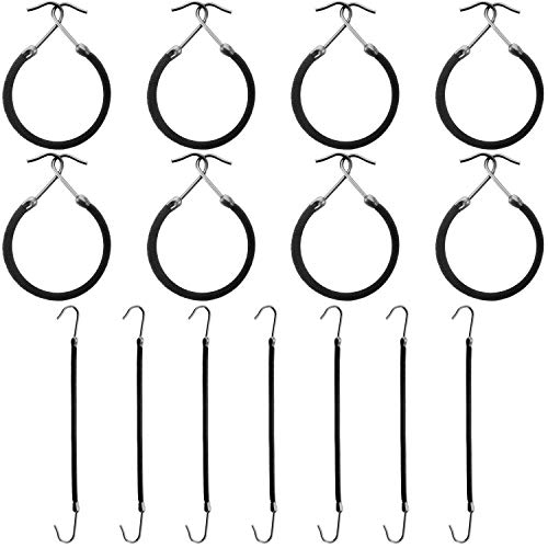 Chuangdi 15 Stücke Haargummi mit Haken Pferdeschwänze Haken Gummiband Elastisch Haar Styling Gummibänder für Frauen Haarstyling(Schwarz) von Chuangdi