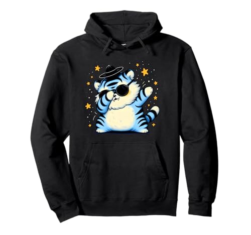Chubby Blue Tiger Cat Dabbing Tanzmütze für Kinder, passend Pullover Hoodie von Chubby Blue Tiger Cat Dabbing Gat Kids Matching