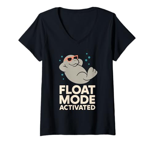 Damen Seekuh Enthusiast Seekuh Liebhaber Salat Liebe Erhaltung T-Shirt mit V-Ausschnitt Damen Seekuh Enthusiast Seekuh Liebhaber Salat Liebe Erhaltung T-Shirt mit V-Ausschnitt von Chubby Mermaid Club Ocean Wildlife Introvert Humor