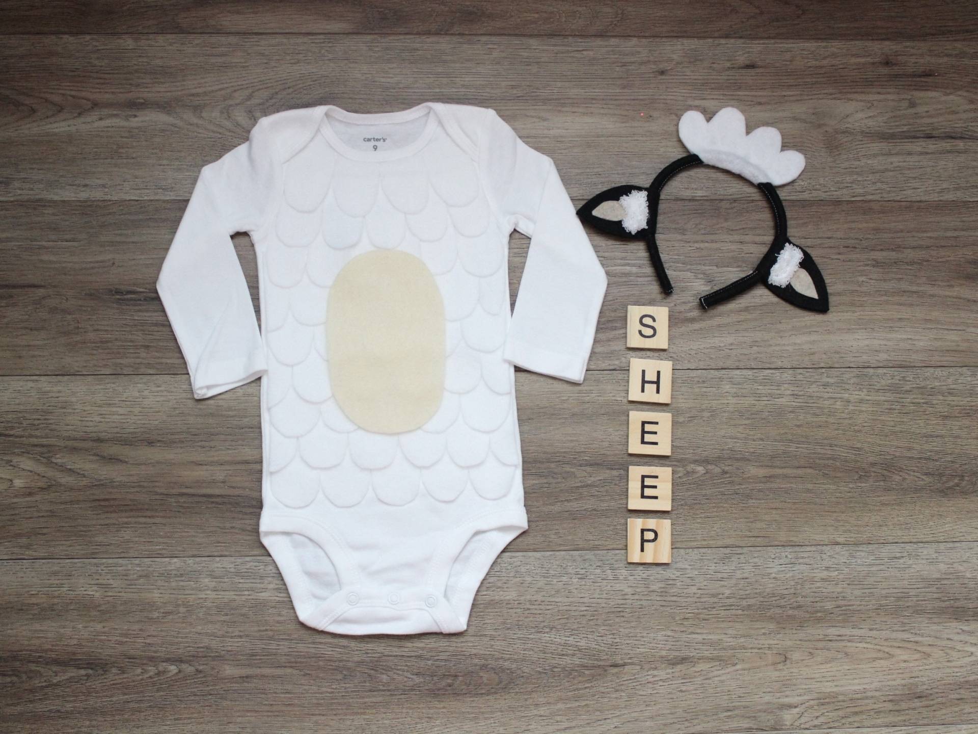 Halloween Schaf Kostüm Baby Outfit Mit Stirnband Tierbaby von ChuchisBabyBoutique
