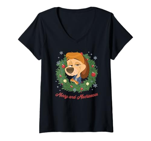 Damen Chuck E. Cheese Christmas Merry And Mischievous Jasper T-Shirt mit V-Ausschnitt Damen Chuck E. Cheese Christmas Merry And Mischievous Jasper T-Shirt mit V-Ausschnitt von Chuck E. Cheese