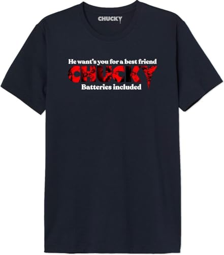Chucky Herren Uxchuckts003 T-Shirt, Marineblau, S von Chucky