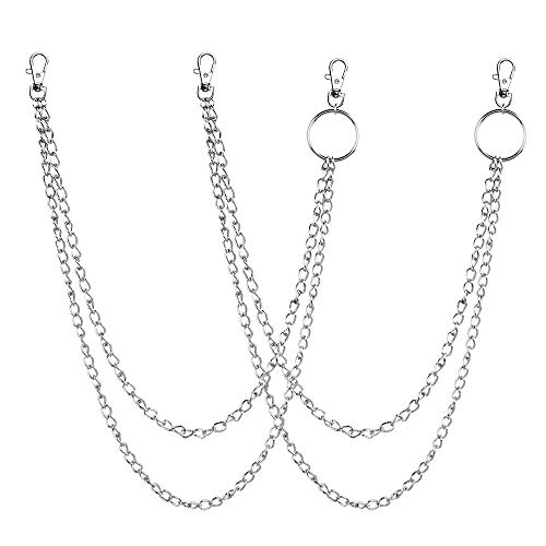 2 Stück Hose Kette aus Metall Pants Chain Jeans Kette für Männer Frauen Hip-pop Rock Kleidung Zubehör von Chudian