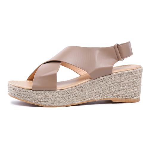 Chukamalilayi Sandalen für Damen, Damen, Kreuzriemen, Espadrilles Sommer, lässig, Riemchensandalen, Damen, Reisen, Strandsandalen, khaki, 40 eu Chukamalilayi Sandalen für Damen, Damen, Kreuzriemen, Espadrilles Sommer, lässig, Riemchensandalen, Damen, Reisen, Strandsandalen, khaki, 40 eu von Chukamalilayi