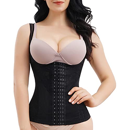 Chumian Damen Shapewear Top Unterbrust Korsett Cincher Stark Formend Bauch Weg Mieder Taillenformer Bodyshaper, 2XL(2-3 Days Delivery), Black(local Seller) von CHUMIAN