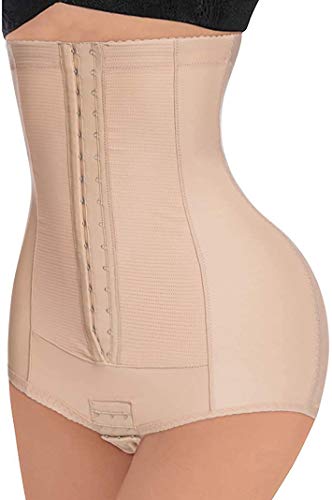 CHUMIAN Damen Figurenformend Miederslip Bauch Weg Stark Formend Miederhose Shapewear Po Push Up Unterwäsche (Beige, 3XL) von CHUMIAN